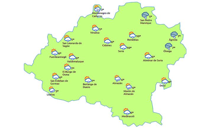 Previsión a las 14:00 horas. /eltiempo.es