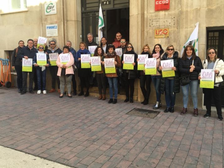 Concentración ante la sede de CSIF Soria en 2019 por el 8M.