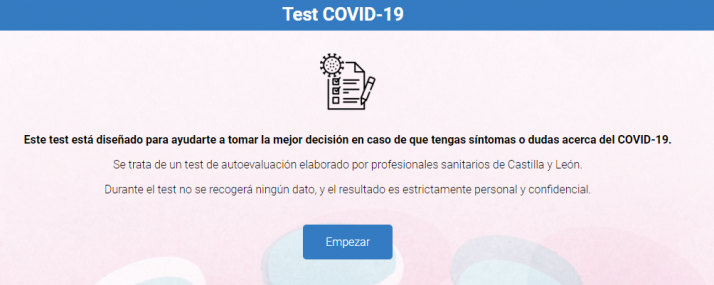 El SACyL estrena un test de COVID-19 online
