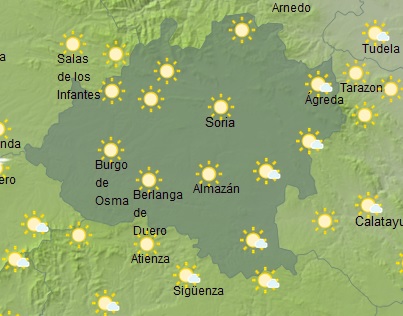 Poco nuboso con temperaturas máximas más altas este domingo