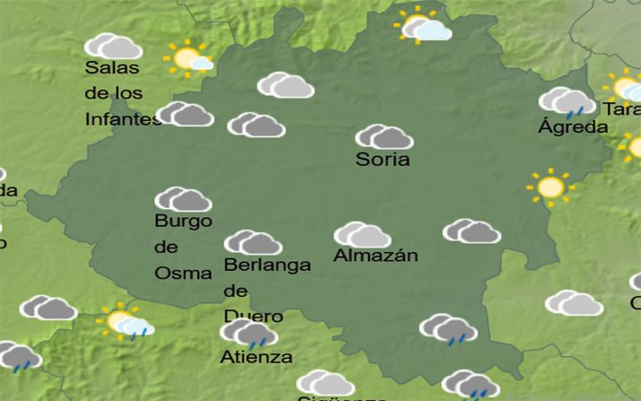 El pronóstico del cielo a las 14:00 horas. /AEMET
