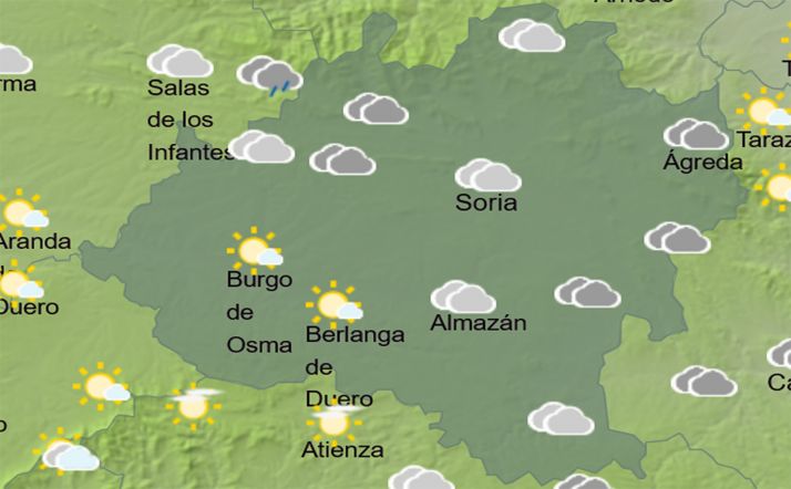 El cielo en la provincia a las 14:00. /AEMET