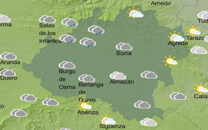 Previsión del cielo a las 13:00 horas. /AEMET