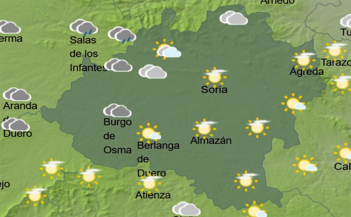 El cielo en la provincia a las 14:00. /AEMET