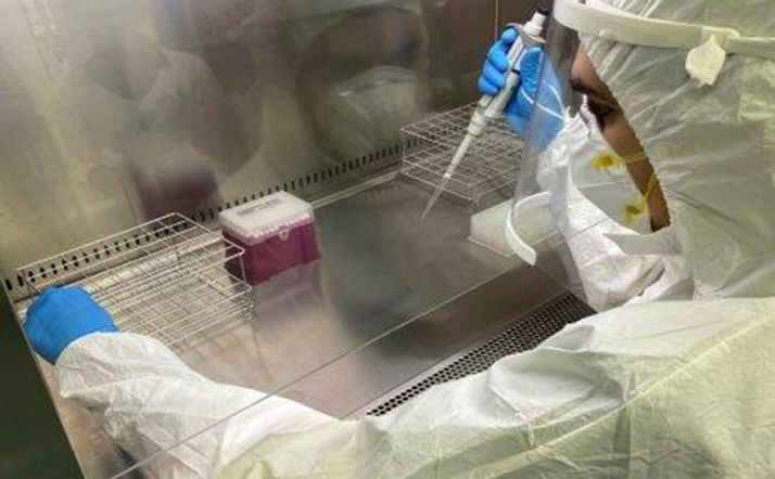 Un voluntario de la UVa en la prueba de diagnóstico PCR. /UVa