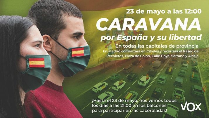 La manifestación en coche convocada por Vox Soria toma forma
