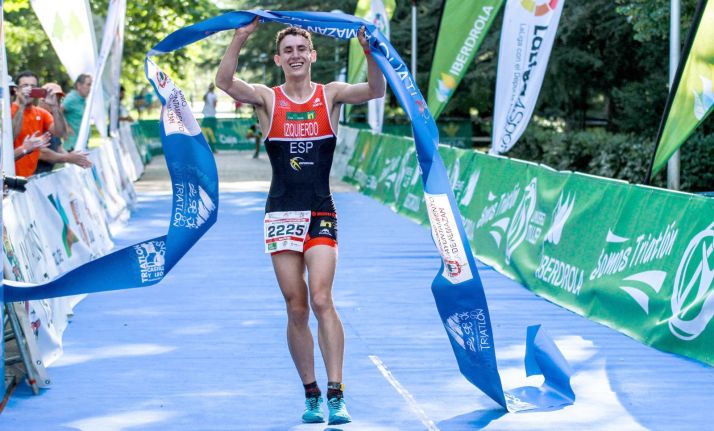 El soriano Alfonso Izquierdo, en su entrada en meta en 2018. /Fetri 