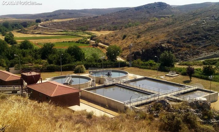 Una imagen de la depuradora en Ágreda, en el término de Plazarín. /SN