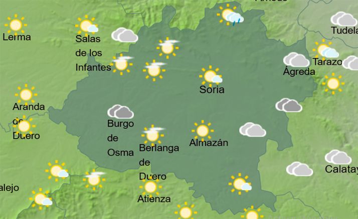El tiempo en Soria: Precipitaciones en la Ibérica al comienzo de la tarde