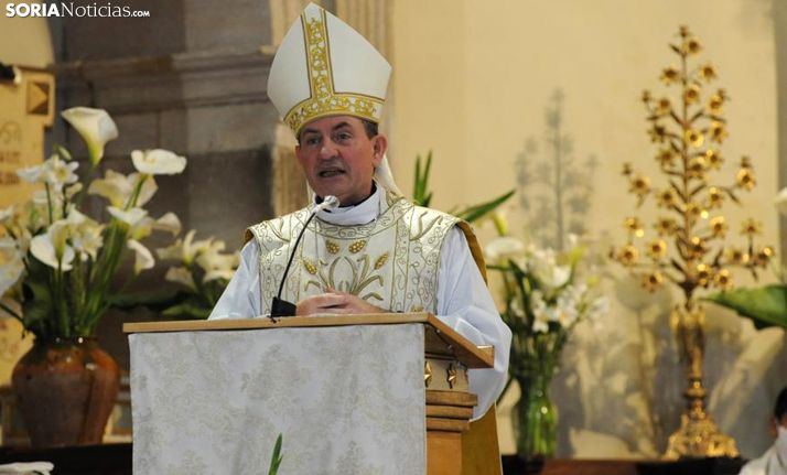 Abilio Martínez Varea, en su homilía en Ágreda. /Nacho Grijalbo