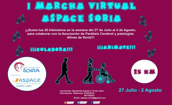 Aspace Soria amplía el plazo de inscripción para su primera Marcha Virtual