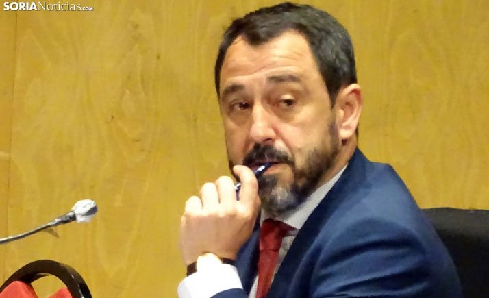 Javier Muñoz Expósito, durante el primer pleno presencial de la crisis sanitaria. /SN