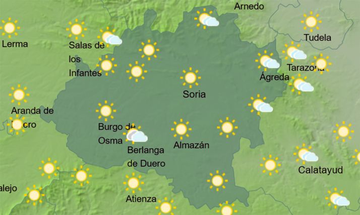 El tiempo en Soria: Altas temperaturas y tormentas en la Ibérica por la tarde