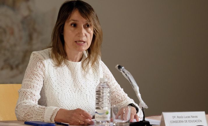 Las soriana Rocío Lucas, consejera de Educación, este lunes en comparecencia informativa. /Jta.