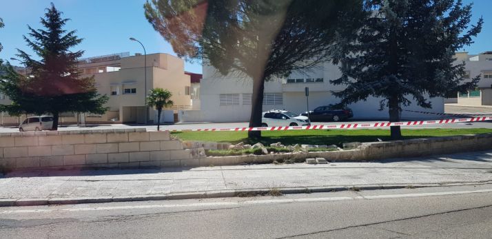 Un vehículo se lleva el muro del parque de Los Pajaritos