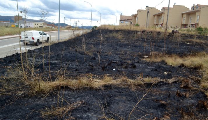 Conato de incendio cerca de la estación de autobuses de Ágreda