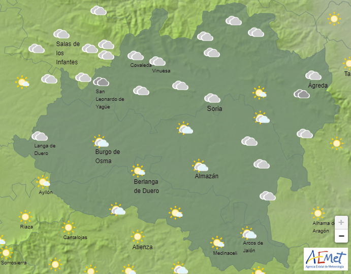 El tiempo en Soria: Aumenta la nubosidad pero siguen subiendo las temperaturas