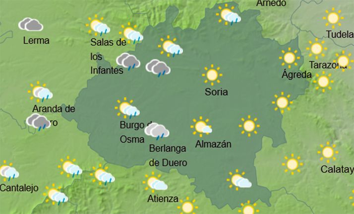 El tiempo en Soria: Probabilidad de tormentas por la tarde