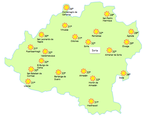 El tiempo del sábado 1 de agosto./ el tiempo.es