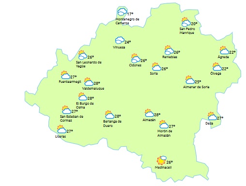 El tiempo del domingo 2 de agosto./ el tiempo.es