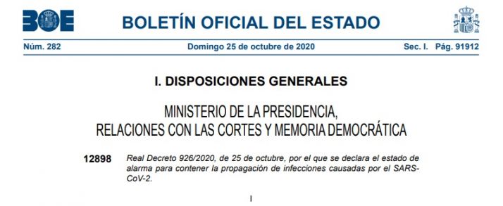 ¿Quieres conocer el R. Decreto por el que el Gobierno declara el estado de alarma en España?