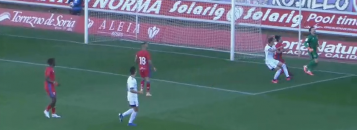 Primera parte Numancia- Osasuna B, con empate a cero: Un juego muy directo