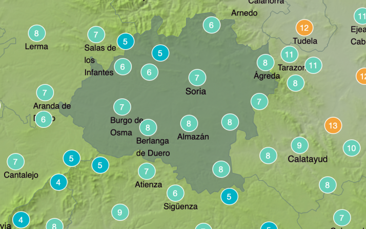 El tiempo en Soria: nubes y heladas débiles