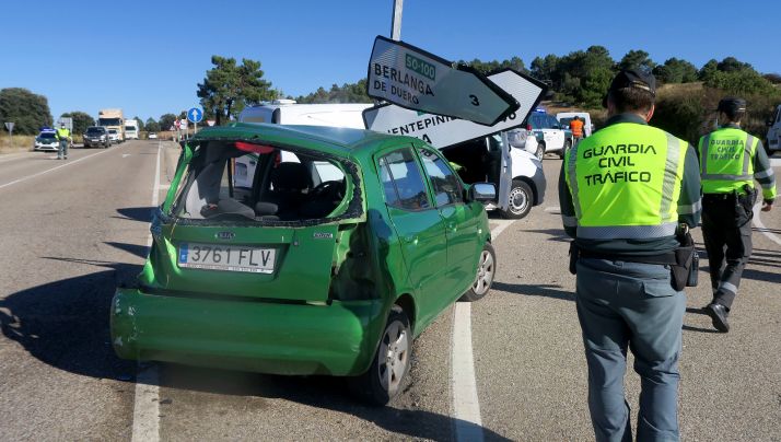 ACTUALIZACIÓN: Fallece una vecina de Madrid en un accidente de tráfico ocurrido en el cruce de Berlanga de Duero