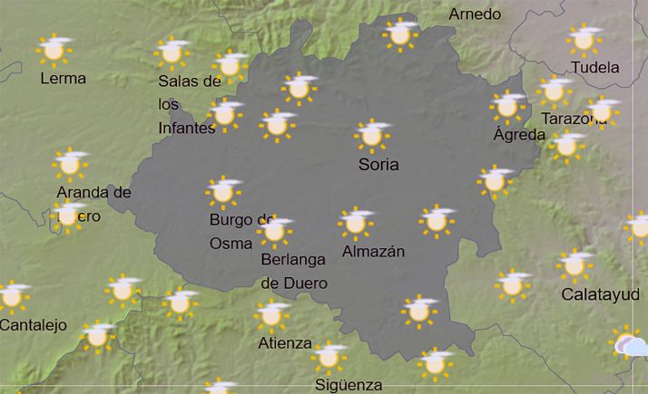 El tiempo en Soria: Sol y apenas cambios