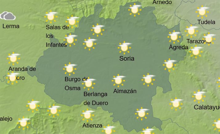 El cielo de la provincia a las 12:00 horas. /AEMET