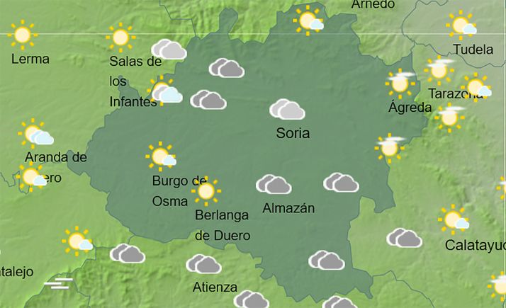 El tiempo en Soria: Alguna llovizna aislada y sin cambios en los termómetros