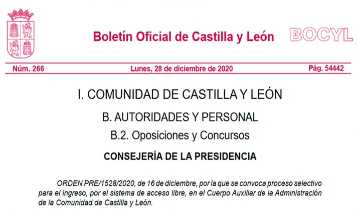 La Junta convoca oposiciones para 399 plazas de auxiliar administrativo