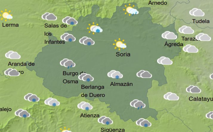 Mapa del cielo a las 12:00 horas. /AEMET