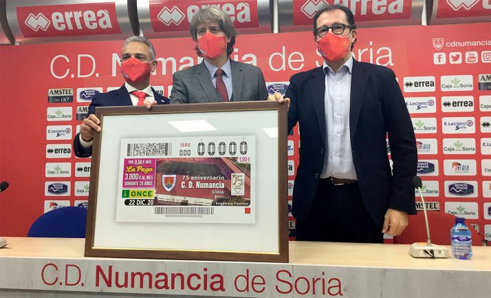 El 75 aniversario del CD Numancia también se celebra en el cupón de la ONCE