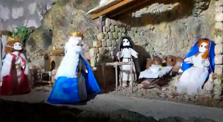 El belén de Pedrajas, libre del virus y con materiales reciclados