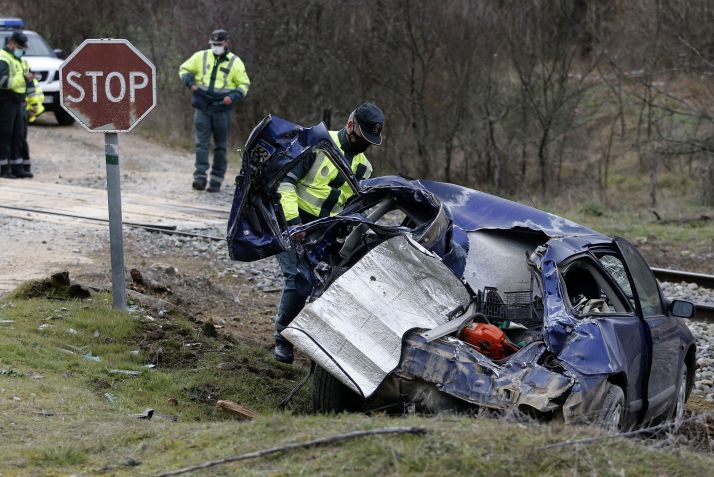 Accident del tren con un vehículo en Soria