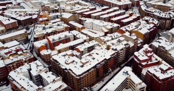 Espectacular vídeo de Soria nevada desde el aire