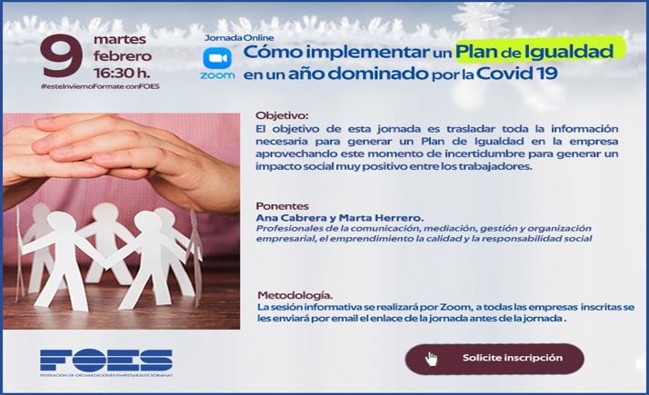 FOES aborda este martes el modo de implementar planes de igualdad en tiempos de Covid