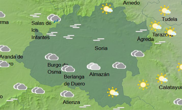 El tiempo en Soria: Mejoría de las máximas y cielos cubiertos