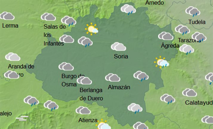 El tiempo en Soria: Chubascos dispersos que remiten por la tarde