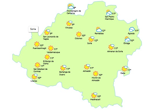 Tiempo de Soria a las 15:00 horas/eltiempo.es