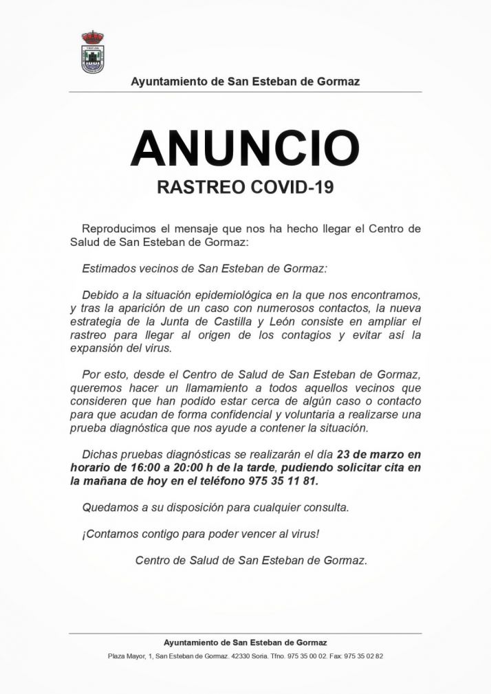 Esta tarde de martes, cribado en San Esteban