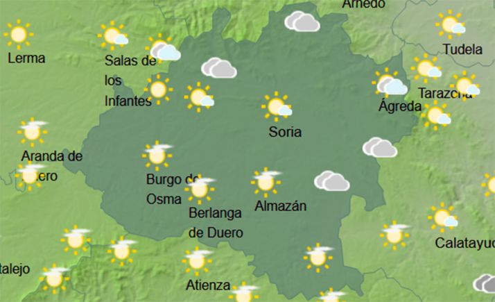 El tiempo en Soria: Descenso de las máximas con chubascos dispersos