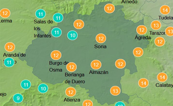 El tiempo en Soria: Mejoría de las máximas y menos nubosidad