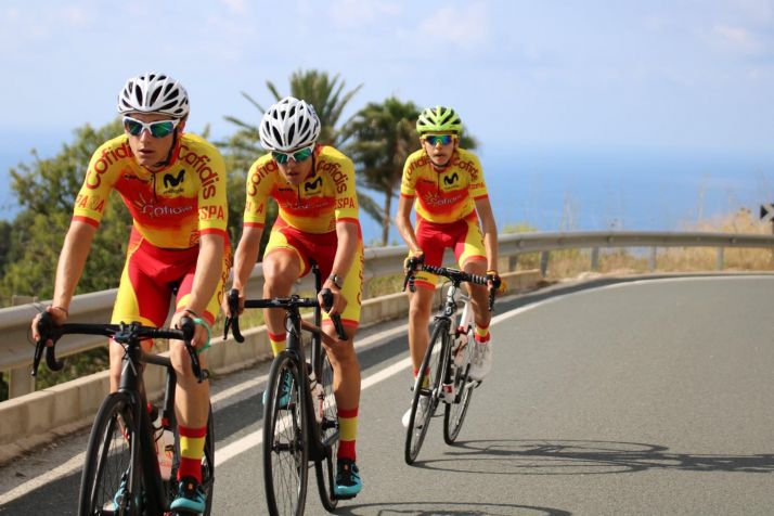 El soriano Antonio González, con la selección española de ciclismo