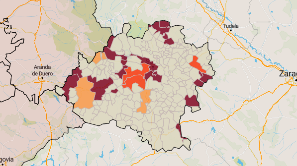 Coronavirus en Soria: 16 municipios en riesgo Muy alto a las puertas del fin de semana de Semana Santa