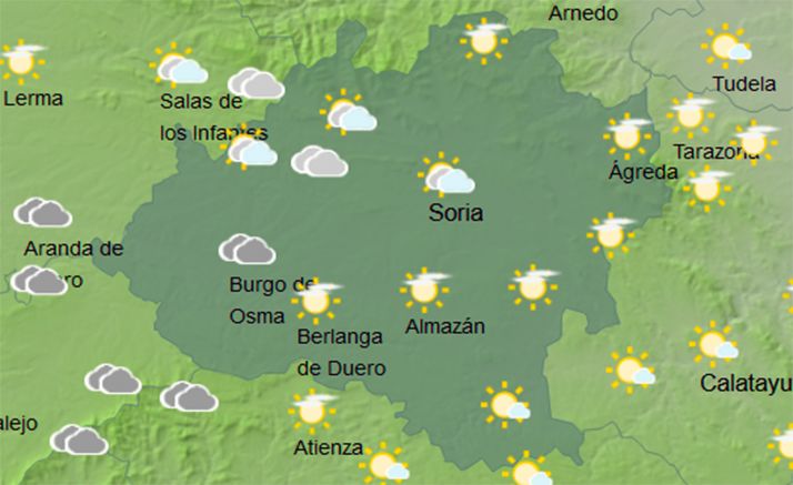 El tiempo en Soria: Suben las temperaturas y lluvias pasada la tarde