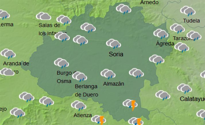 El tiempo en Soria: Se mantienen las lluvias