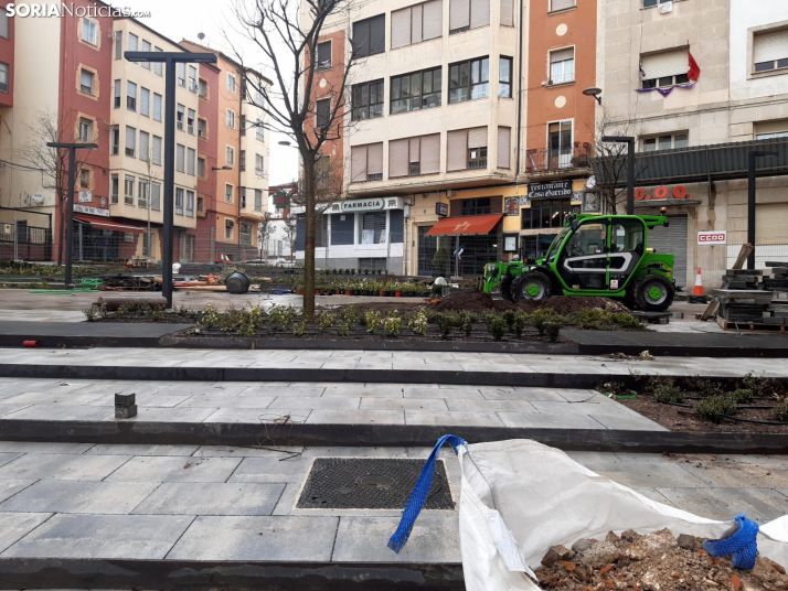 Estado actual de las obras en la plaza de las Concepciones.