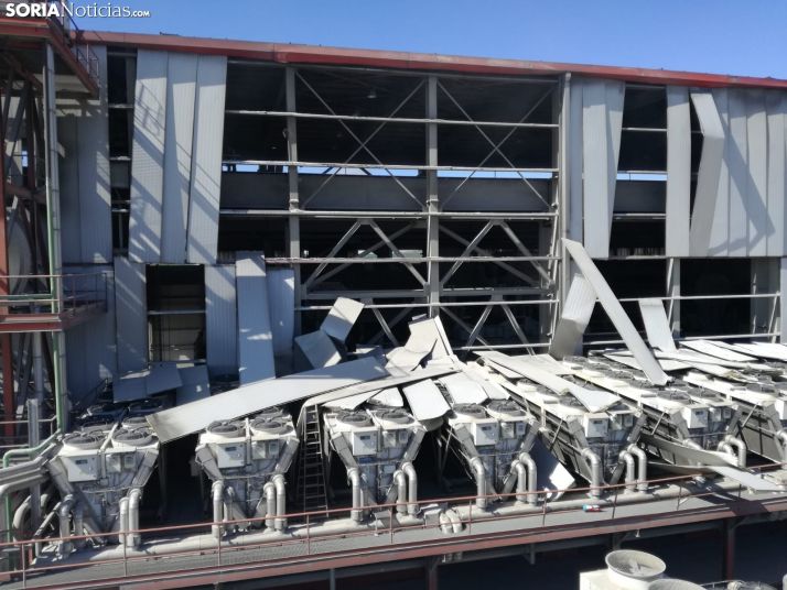 Incendio en una empresa del polígono de Ólvega